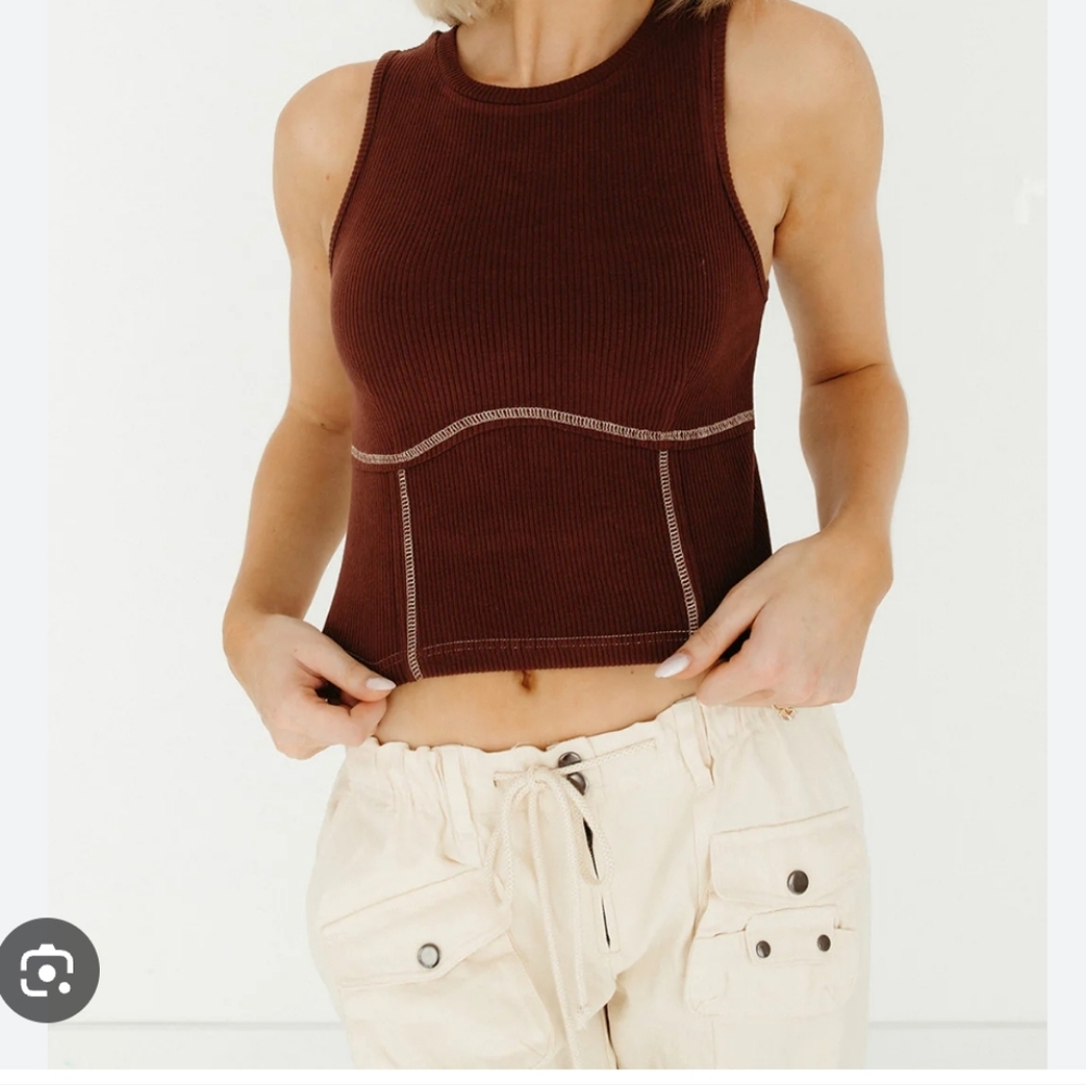 🎉 3 For $15.......Miss Love Jairo Ribbed Tank Brown Size Medium